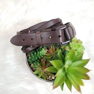 ♦️5/$20 Brown Genuine Leather Strap Belt Large